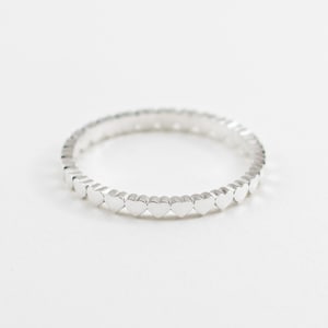 Sterling Silver Heart Eternity Band: Dainty Stackable Ring
