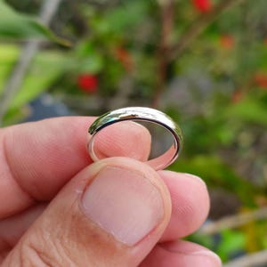 Sterling Silver Minimalist Wedding Band, Domed Promise Ring with "You Are Mine" Engraving, Dainty Bridal Jewelry, Stackable Ring