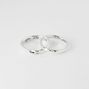 Mobius Twist Couple Rings: Personalized 925 Sterling Silver Matching Bands Set, Infinity Inspired Minimalist