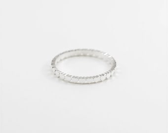 Heart Eternity Ring: 925 Sterling Silver Dainty Stackable Band, Elegant and Timeless Jewelry