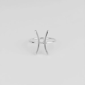 Pisces Zodiac Ring - Sterling Silver Wire Wrapped Jewelry - Minimalist Celestial Astrology Gift - Dainty Handmade Accessory