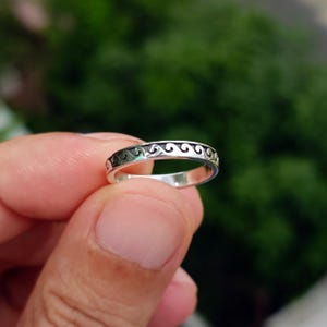 Greek Wave Sterling Silver Couple Rings, Personalized Engraved Matching Bands Set, Ocean-Inspired Custom Handwritten, Anniversary Gift