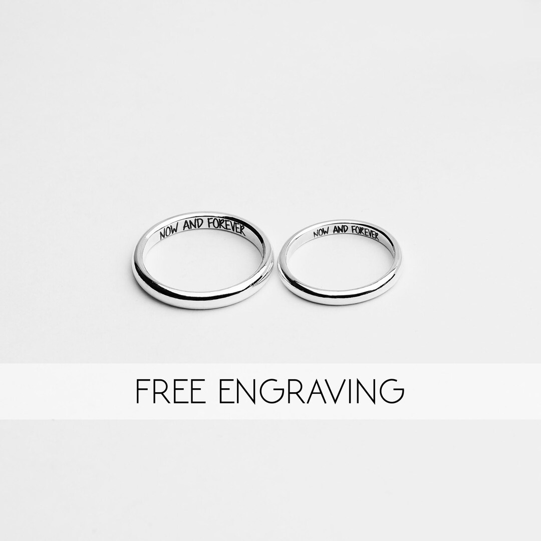 Classic, Pure Silver, Couple Rings, Couple Promise Rings, Couple