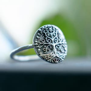 Zegelring levensboom: 925 sterlingzilveren spirituele sieraden, 3D-reliëfsymbool