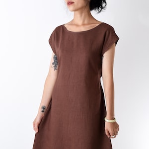 artisanal brown dress Brown Long Dress | Handmade Autumn Party Circle Dress