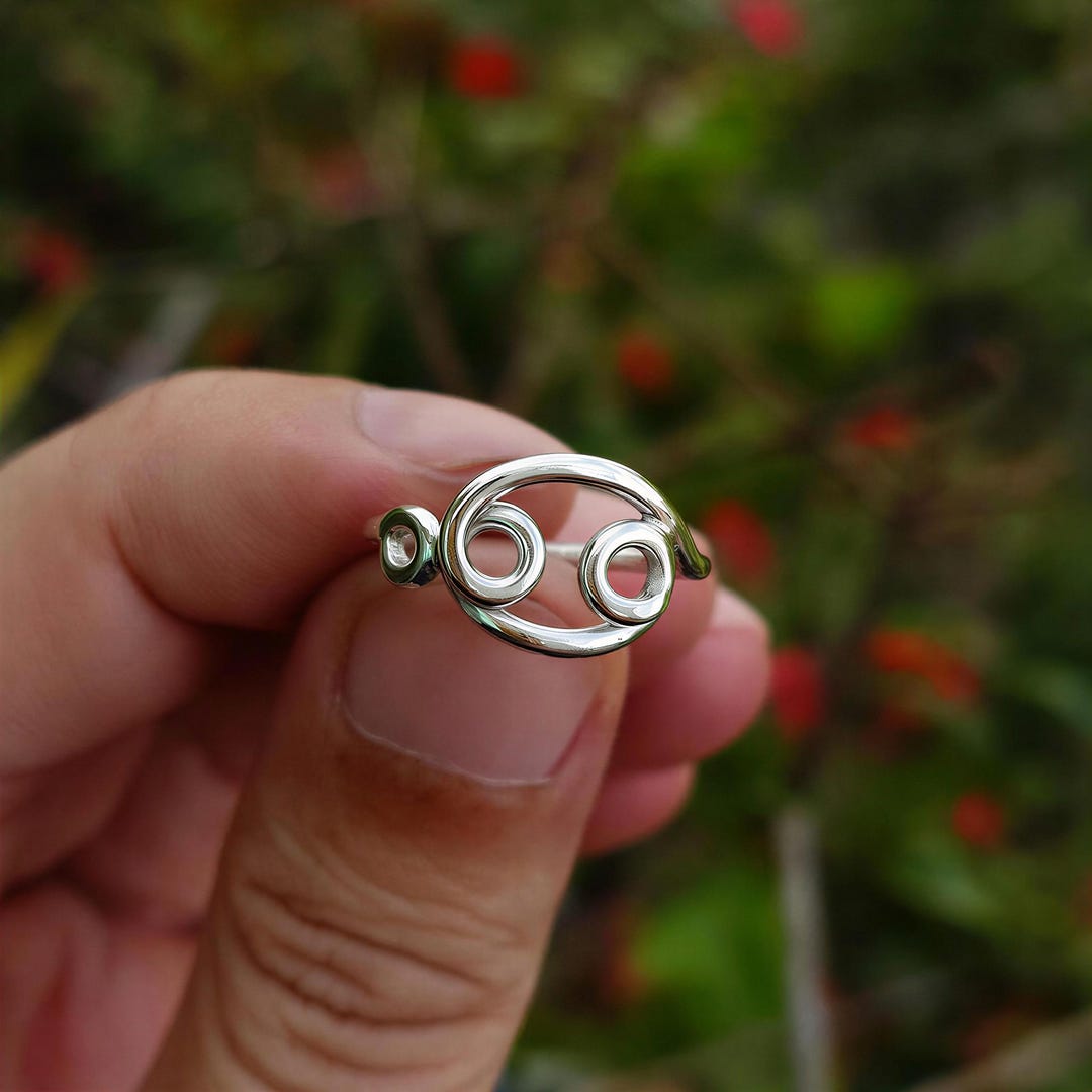 Cancer Wire Wrapped Ring: 925 Sterling Silver Handmade Minimalist Wire ...