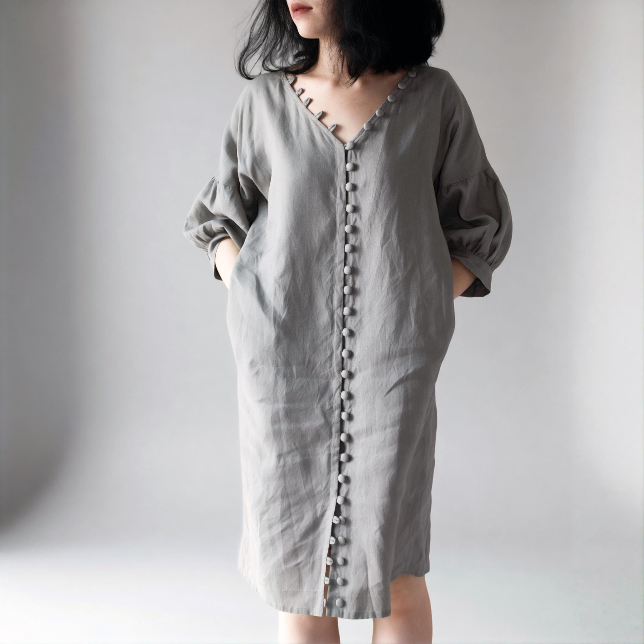 chinese dress ladies White Royal Toscana Linen Dress