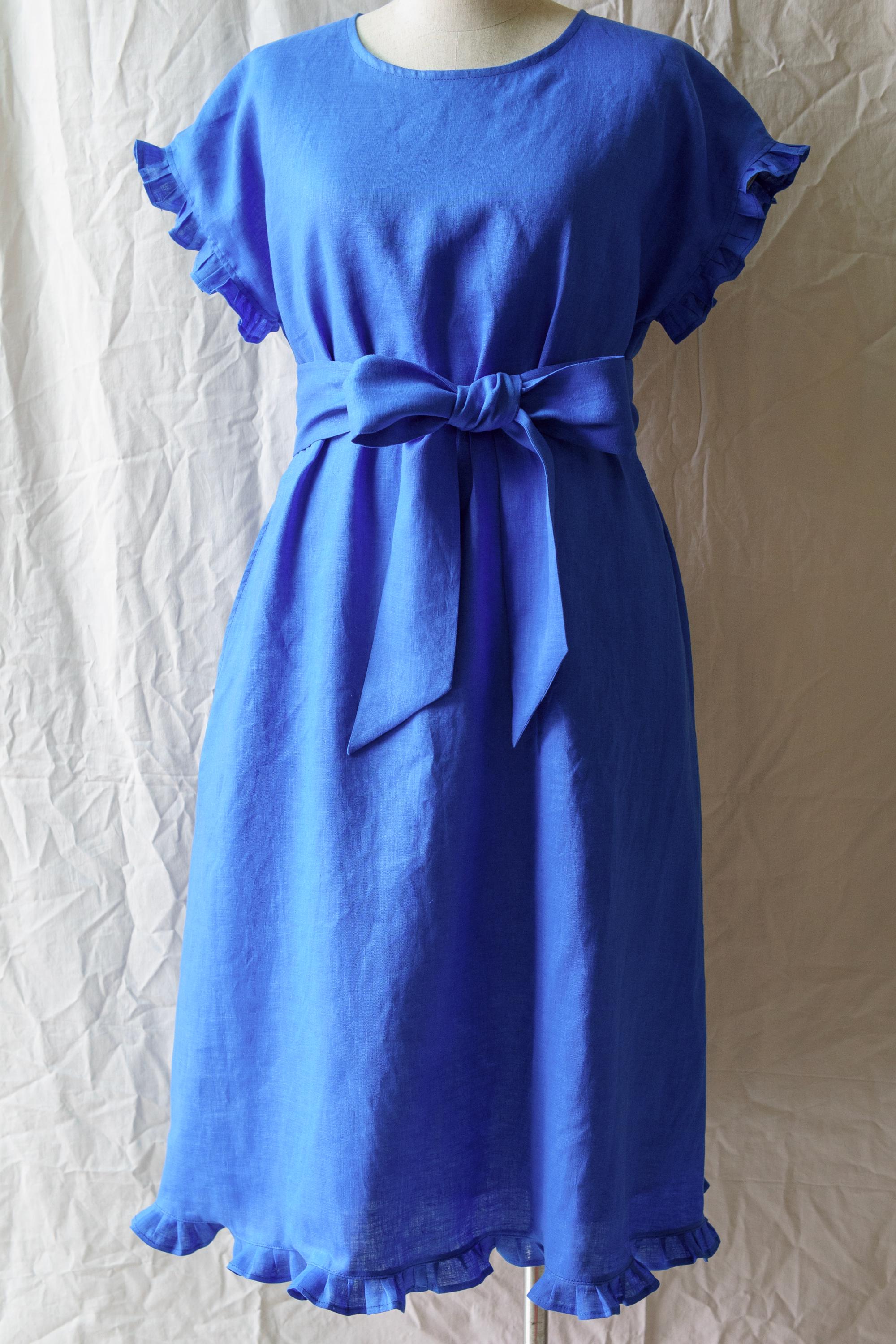 Cobalt Linen Dress - Etsy