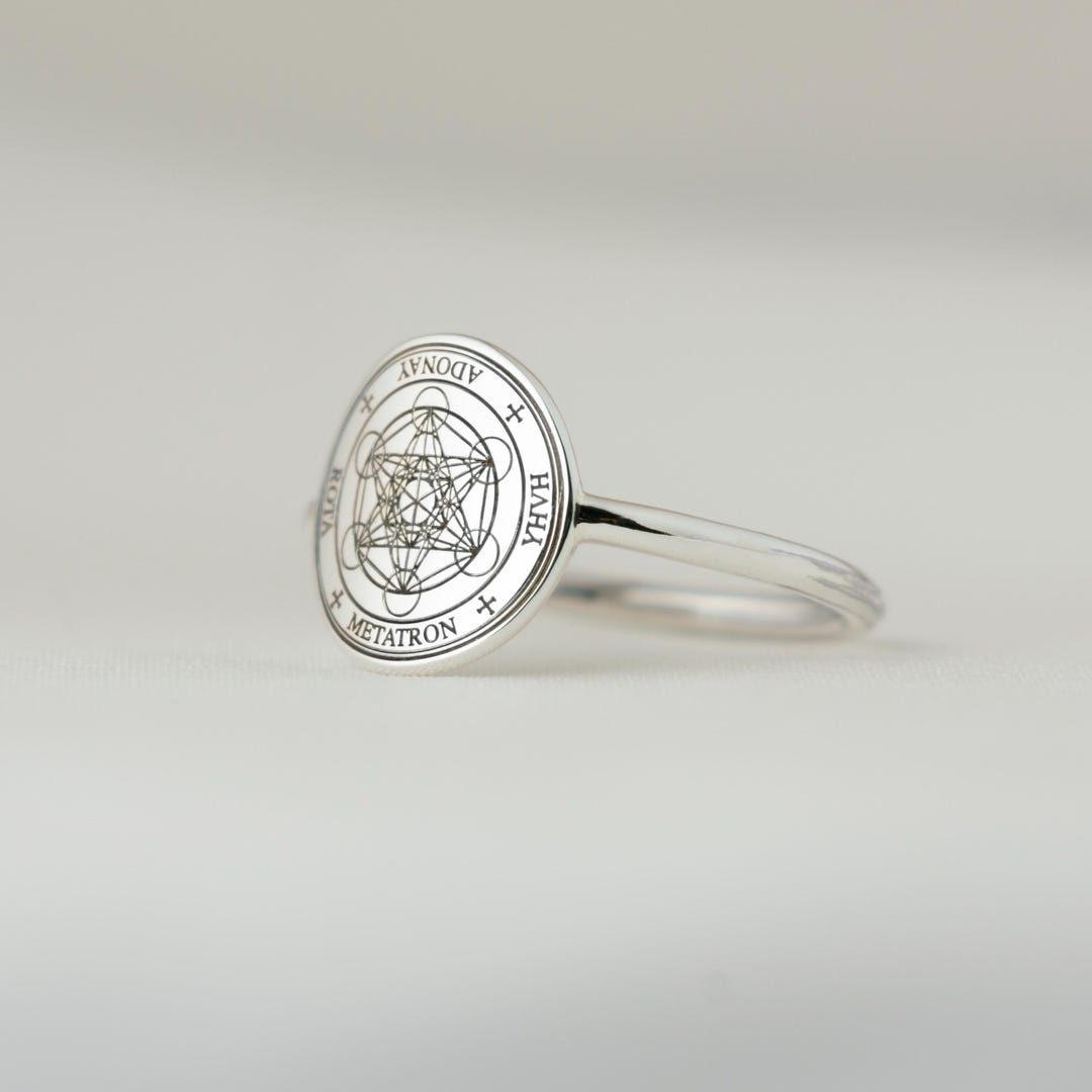 Archangel Metatron Sigil Signet Ring: Engraved 925 Sterling Silver ...