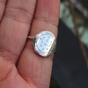 Erzengel Raphael Siegelring, 925 Sterling Silber Heiler Siegel Schmuck, Okkultes Solomon Siegel, Schutzband, Geschenk für Ihn Sie