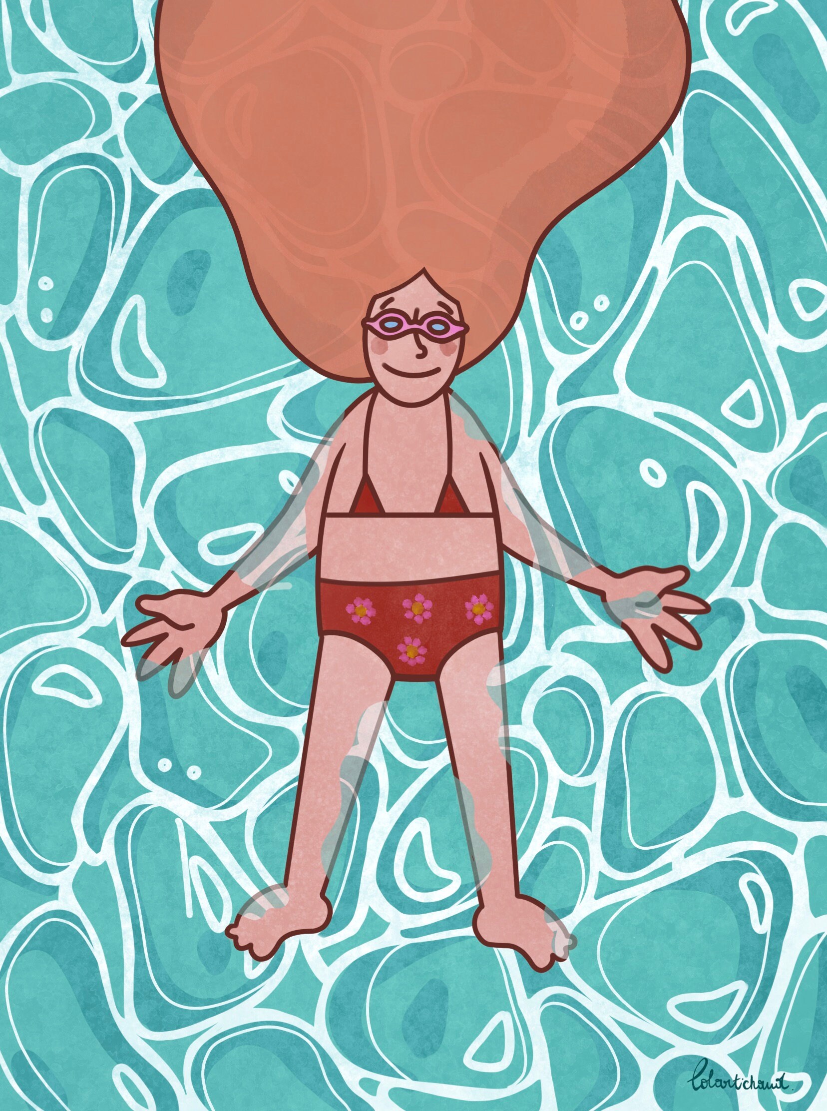 Illustration - Une Piscine en Été