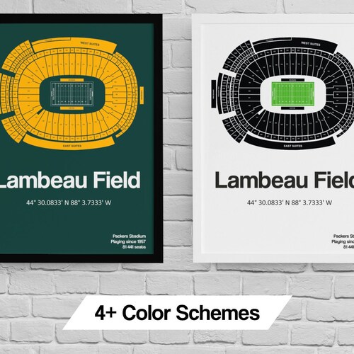 Lambeau Field Wall Art Original Green Bay Packers Print Etsy