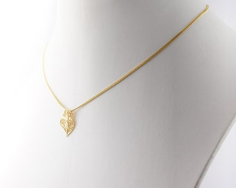 Portuguese Filigree PENDANT XS Minhoto Heart w/ Necklace Traditional Antique Portugal, 925 Sterling Silver w/ 24k Gold Bath