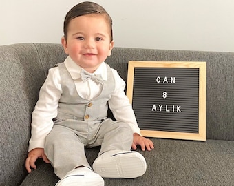 Trajes de bebé niño, traje de portador de anillo, esmoquin de bebé, traje de boda de niño, bautismo, bautizo, Navidad, traje de cumpleaños, traje de bebé 1er Anzug