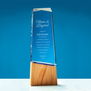 Engrained Appreciation Trophy - Tower - Award Trophy - Personalized Engraving Up to Three Lines and Pre-Written Verse Selection