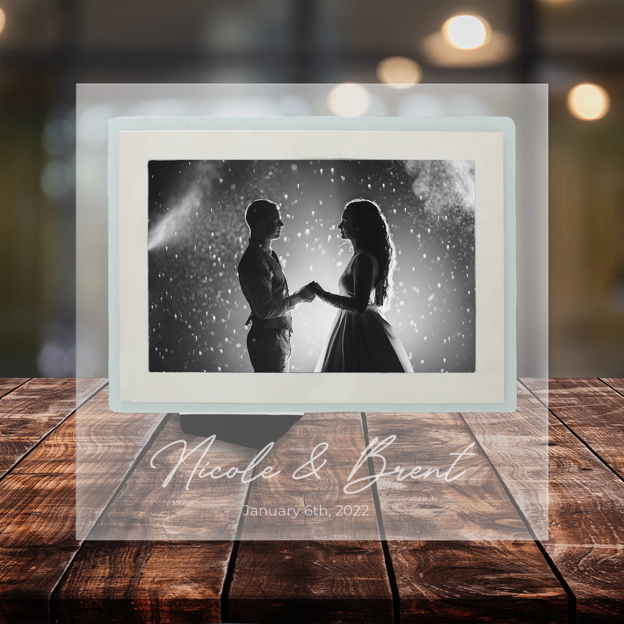 Personalized Engraved Glass Frame Wedding Gift Etsy