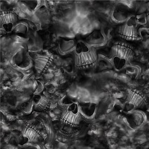 Skulls vinyl Wrap air release Matte finish Black 12"x12"