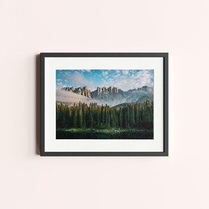 Dolomites Digital Download | Lago Di Carezza, Karersee , Wall Art, Travel Photography, Italy, Mountain Range, Lake Reflection