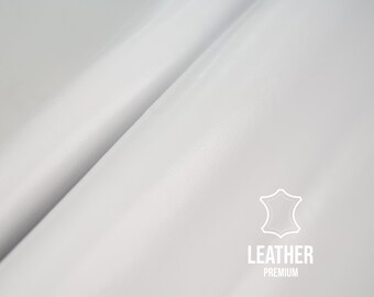 WHITE Smooth Leather Sheets, Leather For Crafting, Cowhide Soft Leather Sheets, Premium Genuine Italian Leather,Italian Leather Supplies