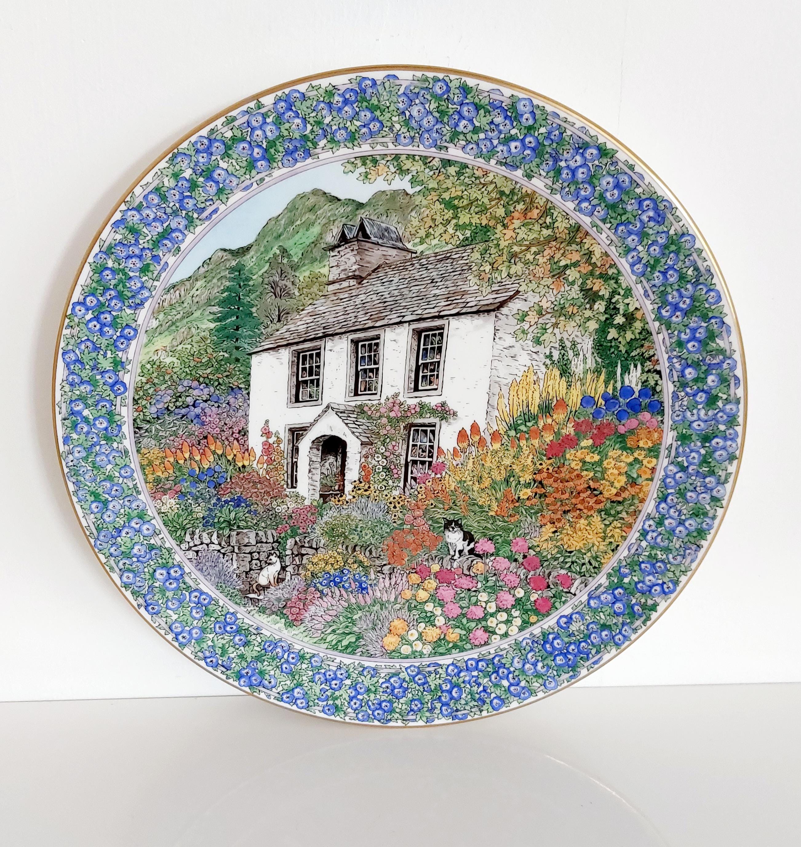 Vintage Royal Worcester Cottage Gardens Cumbria in August by Sue