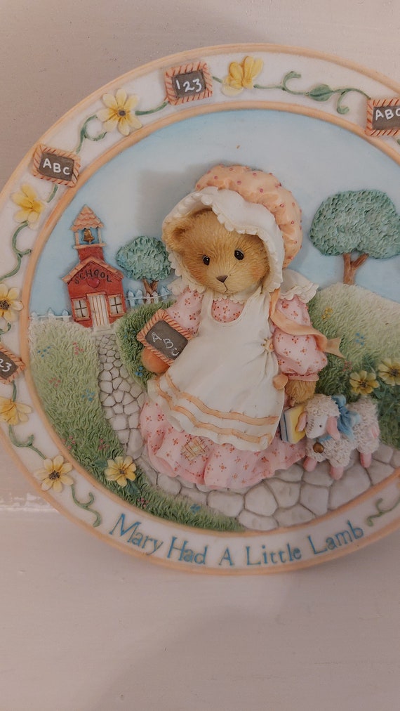 アンティーク　Cherished Teddies 3D 壁掛け飾り Vintage Cherished Teddies by Enesco Mary Had a Little Lamb 16cm