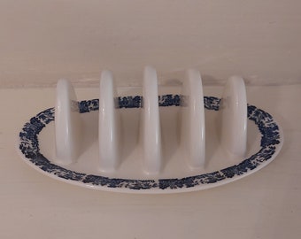 Vintage Unbranded White and Blue Toast Rack