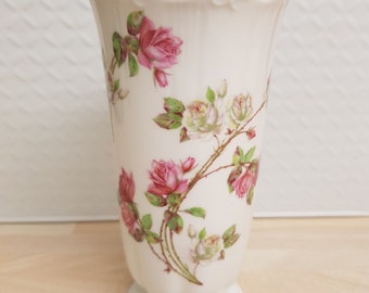 Aynsley Elizabeth Rose Vase, Vintage English Fine Bone China