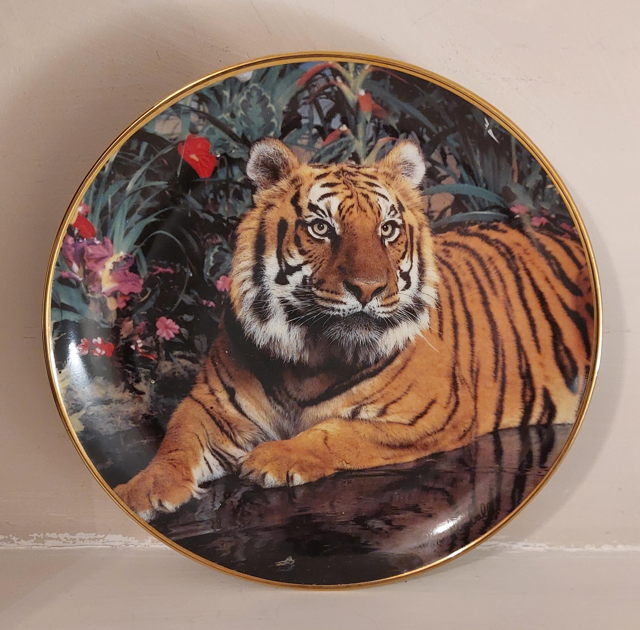 Vintage Franklin Mint Tiger in Paradise 8