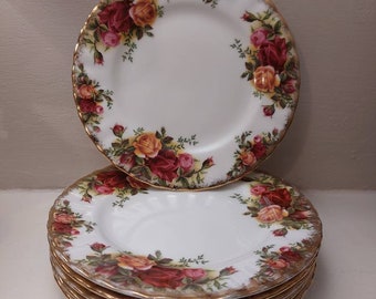 Vintage Royal Albert Old Country Roses Set of 6 plates 6"