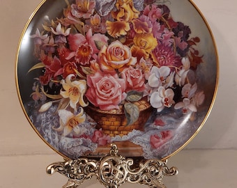 Vintage Franklin Mint Princesse Grace Bouquet 8" Picture Plate