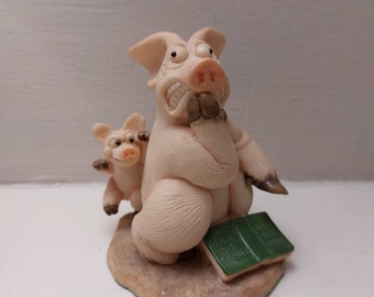 Vintage Piggin Collectors Club Piece 1998 Piggin Scared