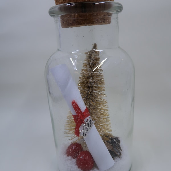 Message in a bottle, personalized message Bottle Tree in Glass Bottle,  Christmas Message in a Bottle, Customized Christmas Decoration