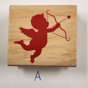 Wood Mounted Rubber Stamps Valentine&#39;s day themed, Crafting WOOD Block Mounted Rubber stamp,  Stamps Block, Small Rubber Crafting Stamps