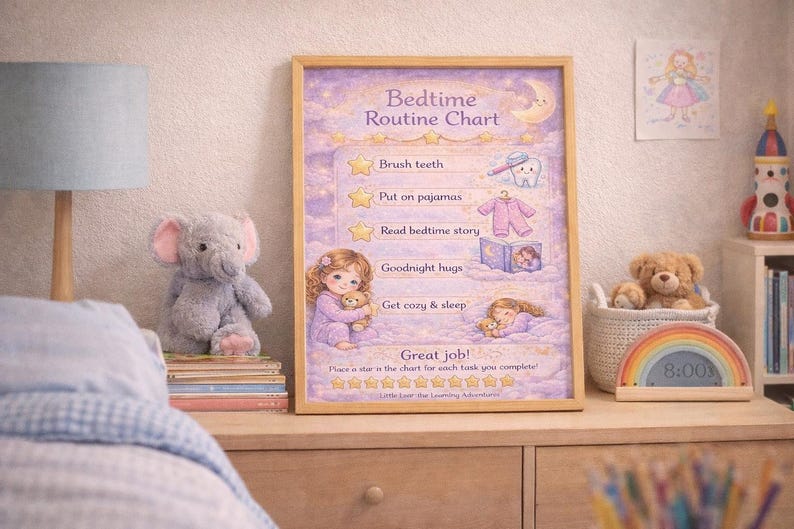 Bedtime Routine Chart Printable, Digital Download - Etsy