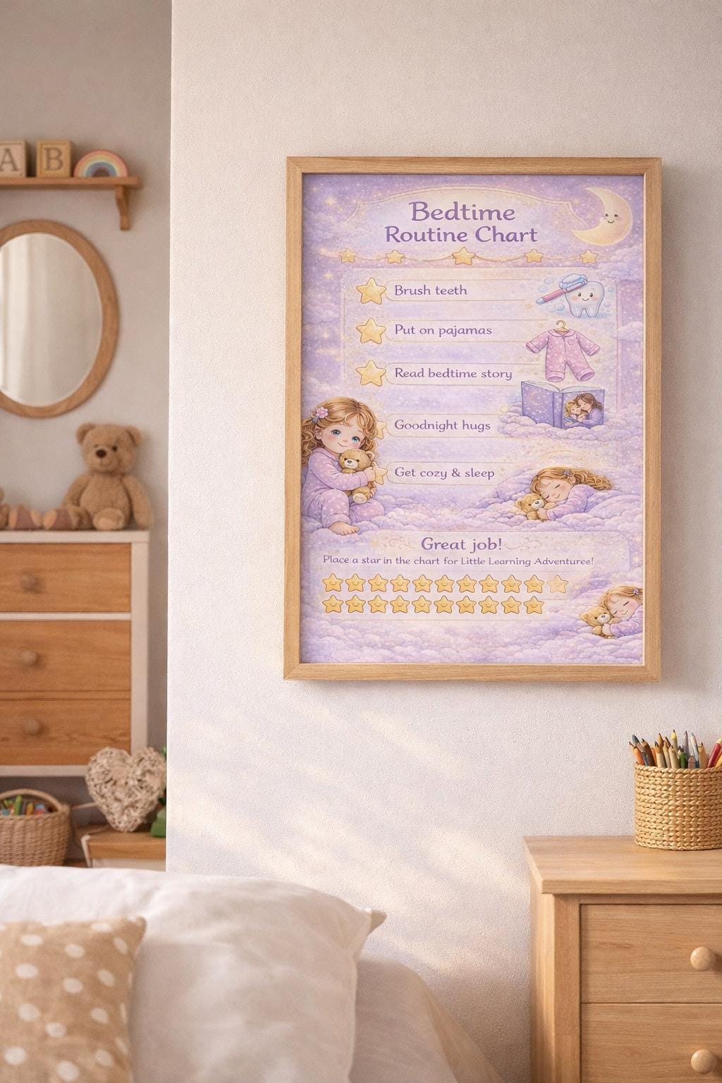 Bedtime Routine Chart Printable, Digital Download - Etsy