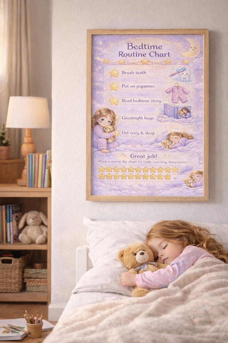 Pyjamas Routine Bedtime Routine Chart Printable, Digital Download - Etsy