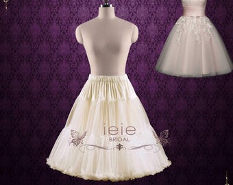 Regular and Plus Size Ivory Petticoat for 1950s and 1960s Tea Length Dresses | PT1007