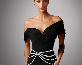 Pearl Belly Body Chain for Formal and Evening Dress AC1014
