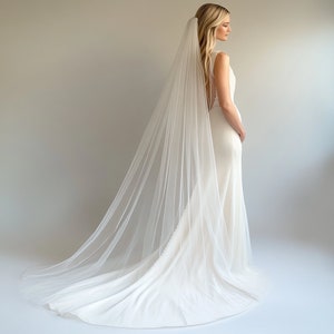 Long Wedding Veil with Soft French Tulle  1030