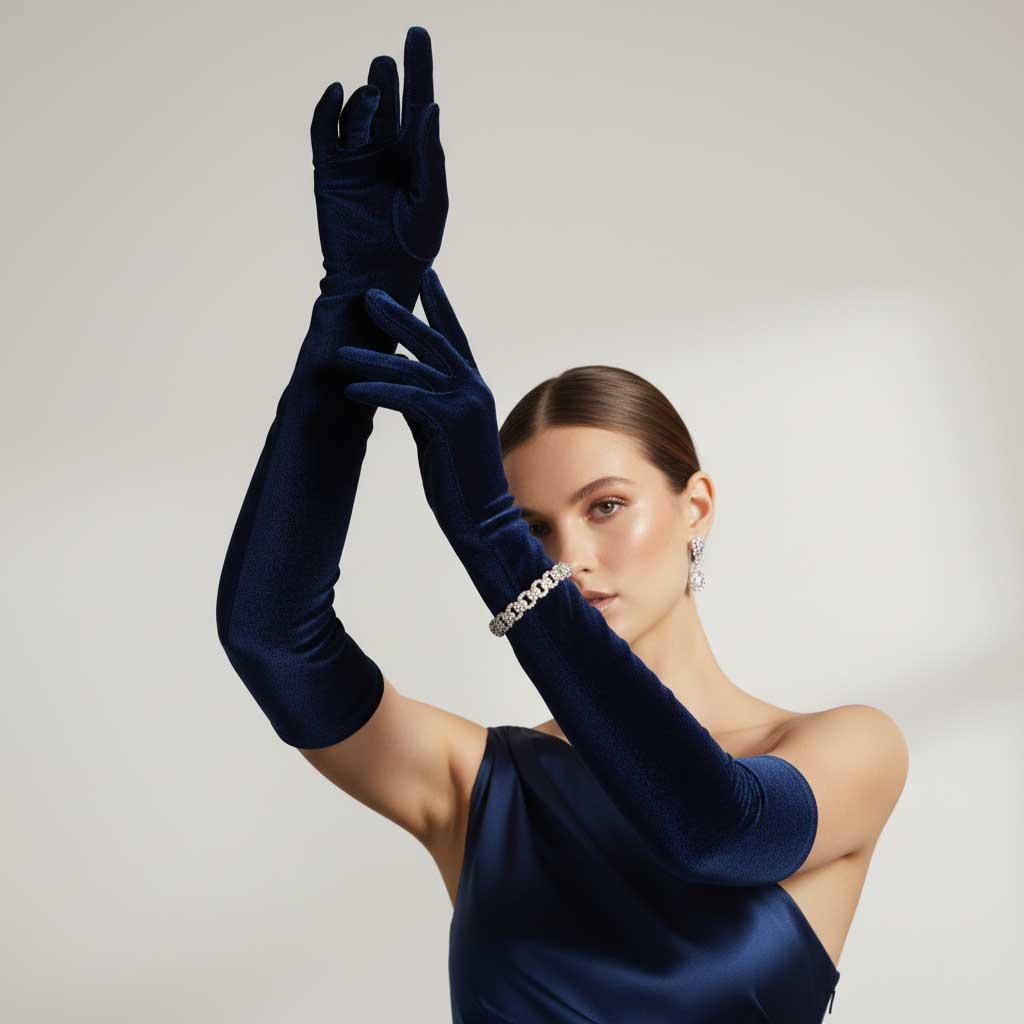 ladies dress gloves fashion THE SUNNY | Over THE Elbow Long White Opera Gloves main image 1