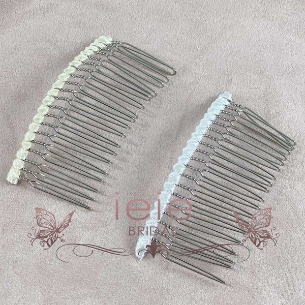 Satin Wrapped Wedding Veil Comb, Hair Comb, BT2022