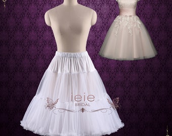 Regular and Plus Size White Petticoat for 1950s and 1960s Tea Length Dresses | PT1007