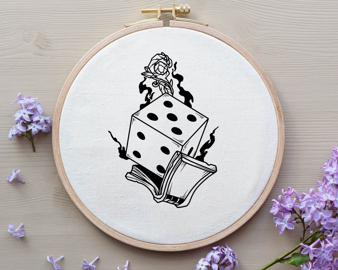 Dnd Dice Hand Embroidery Pattern , Sorcerer Class Embroidery PDF