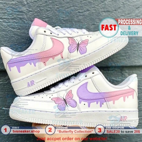 drippy nike air force 1 butterfly