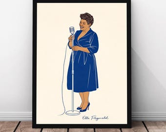 Ella Fitzgerald Art Print | Iconic Jazz Singer Portrait