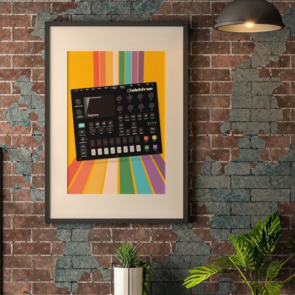 Elektron Digitone Synthesizer Music Poster, Minimalist Wall Art, Musician Gift, Music Studio Decor, Electronic Instrument Art