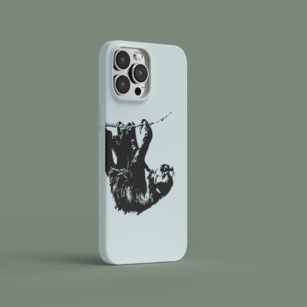 Flexible phone case with a cozy sloth in graffiti, street art style