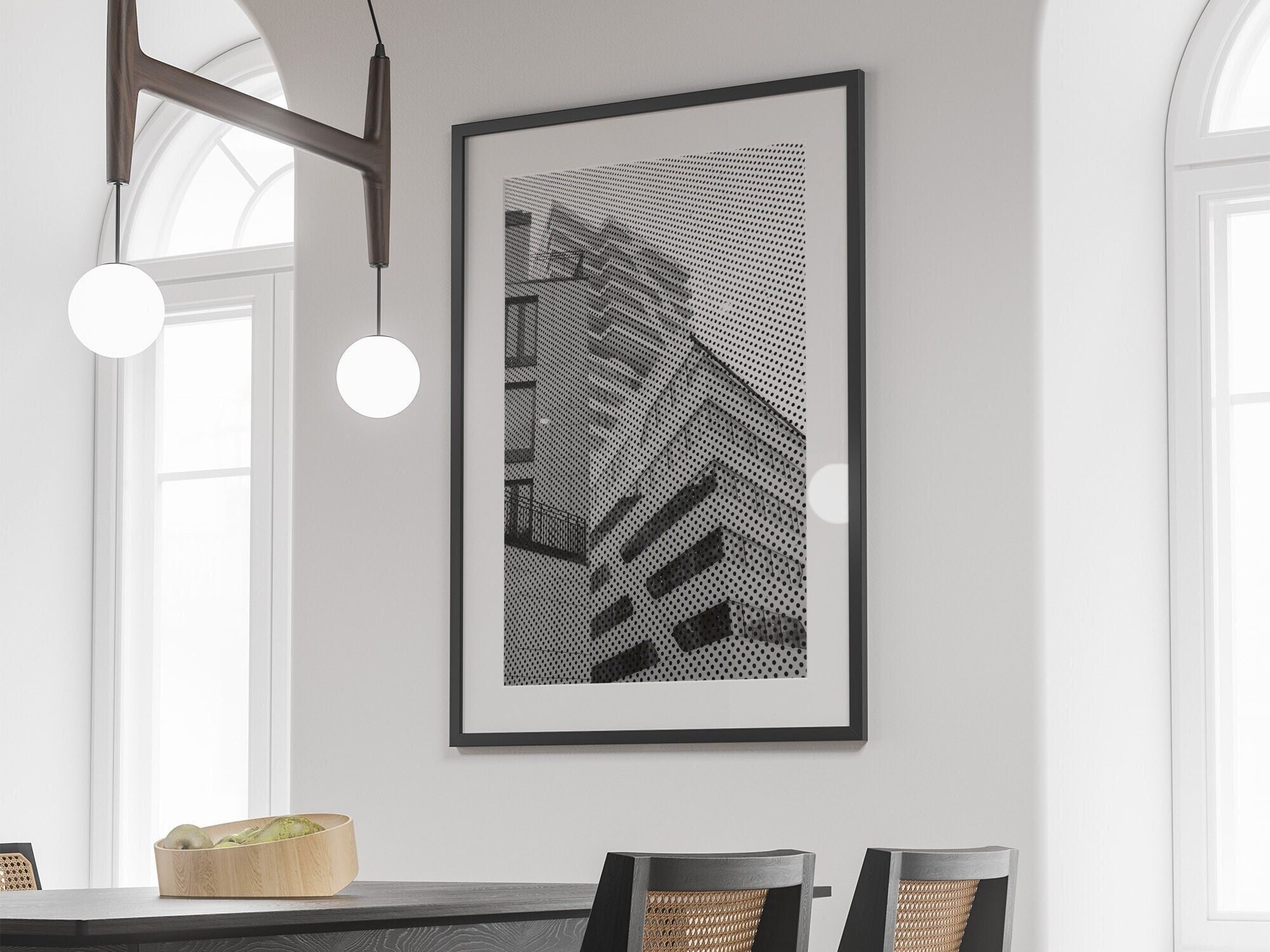 Photography Stuttgart, Architecture Print, Black and White, Modern Home Decor