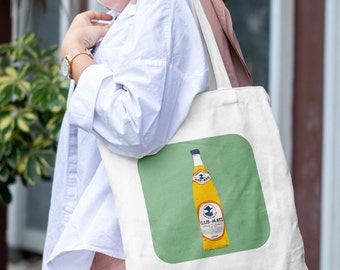 Club Mate Totebag, Art Lover Gift, Shoulder Bag, Eco-Friendly Tote, Canvas Shopping Bag, handdrawn illustration