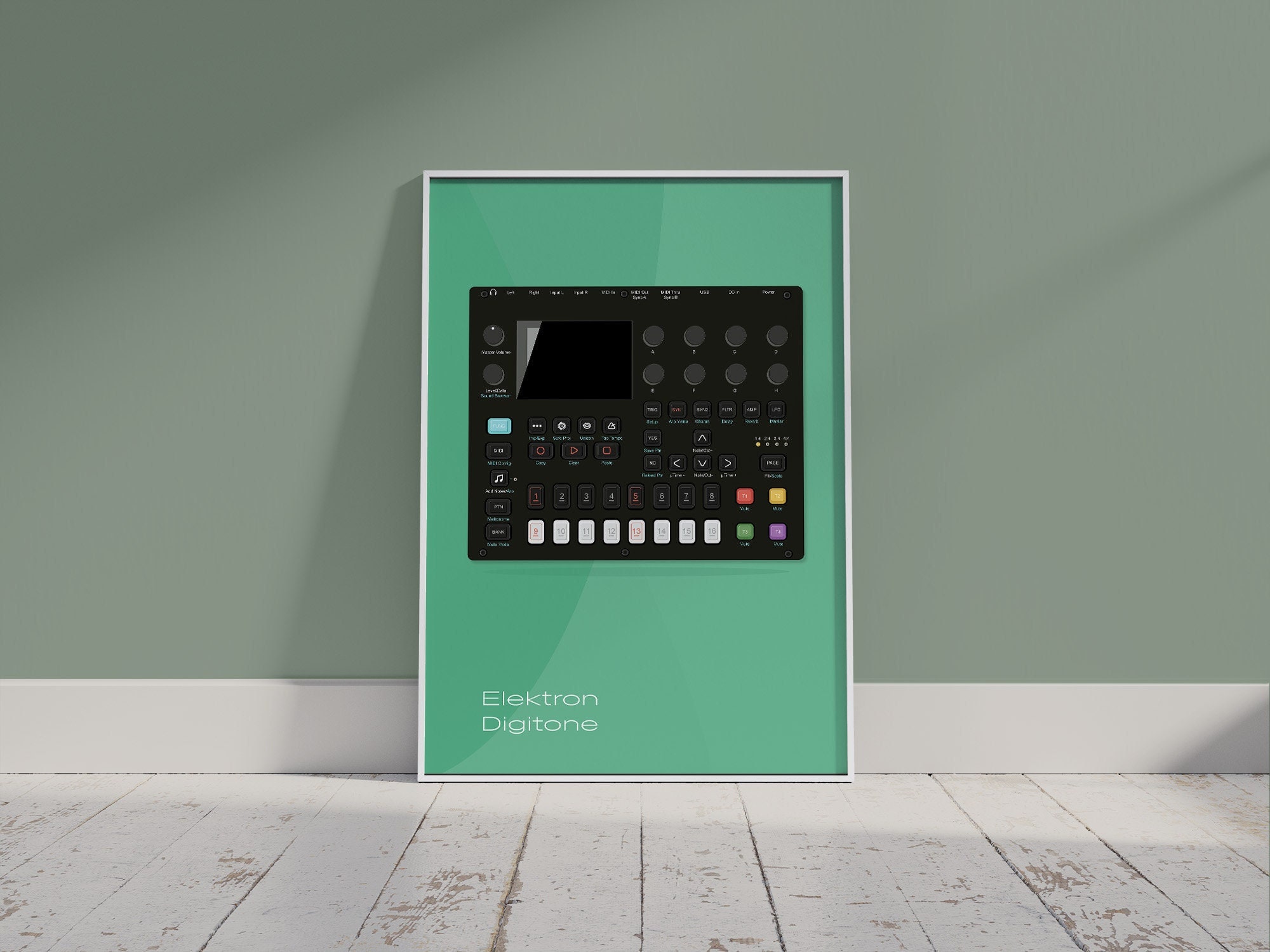 Elektron Digitone Synthesizer Music Poster, Minimalist Wall Art ...